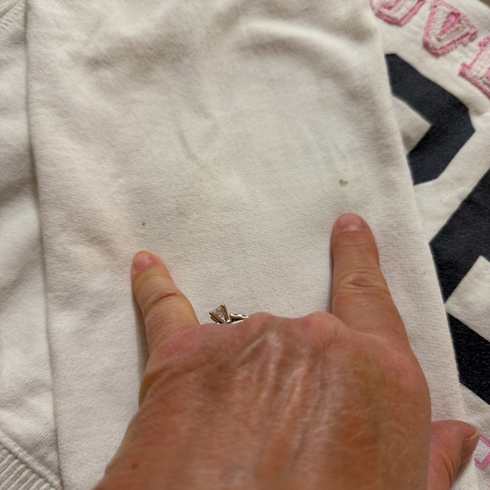 Victoria's Secret White Pullover Sweatshirt with Pink Logo Tag - Picture 6 of 7